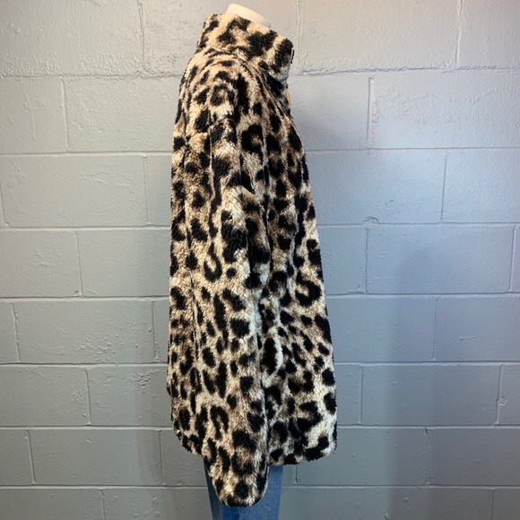 Filly Flair Leopard Print Sherpa Fleece Quarter Zip Pullover XXL Women's - Picture 4 of 8